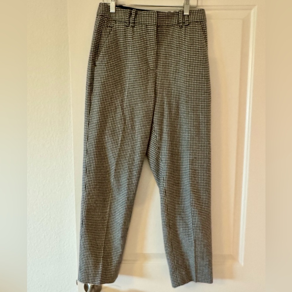 Black and White Herringbone Cigarette style Pants
